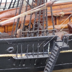 detail van het scheepsmodel